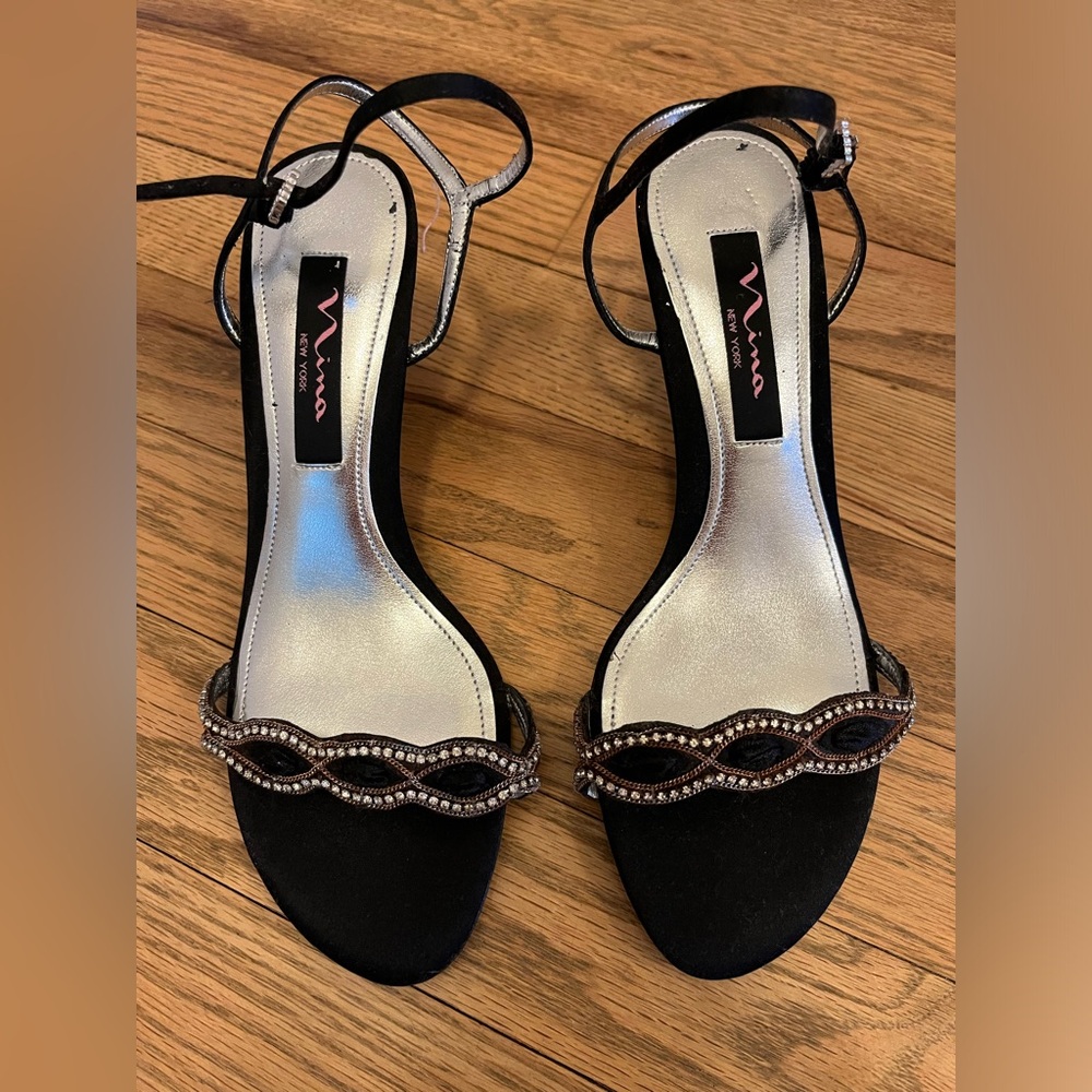 Nina Black Strappy Heels